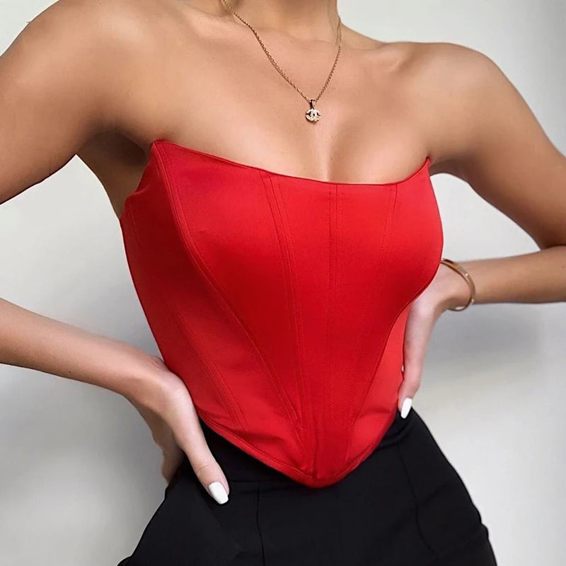 Sleeveless Off-Shoulder Velvet Corset Crop Top