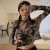 Tie-Dye Long Sleeve Cropped T-Shirt